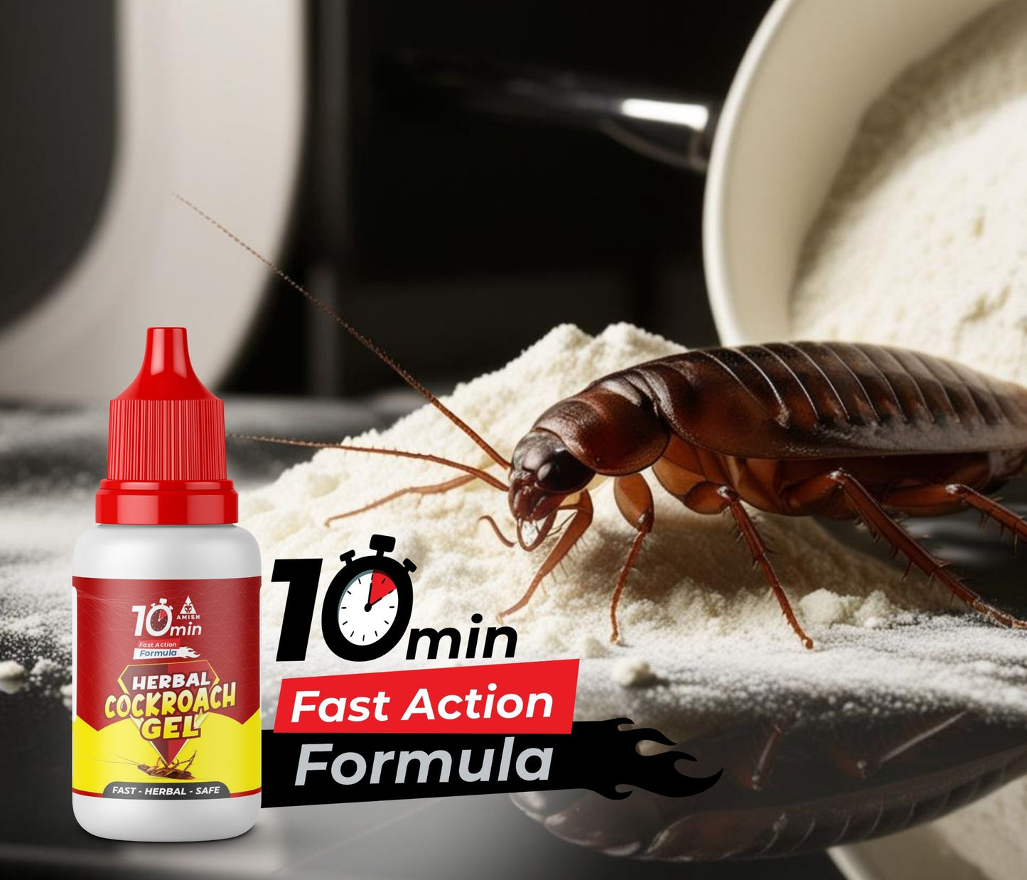 Amish C Herbal Cockroach Gel 30gm Pack of 2 |10 Minutes Result Guaranty|Removes Entire Cockroach Infestation|Powerful Cockroach Repellent For Home|100% Organic Chemical Free