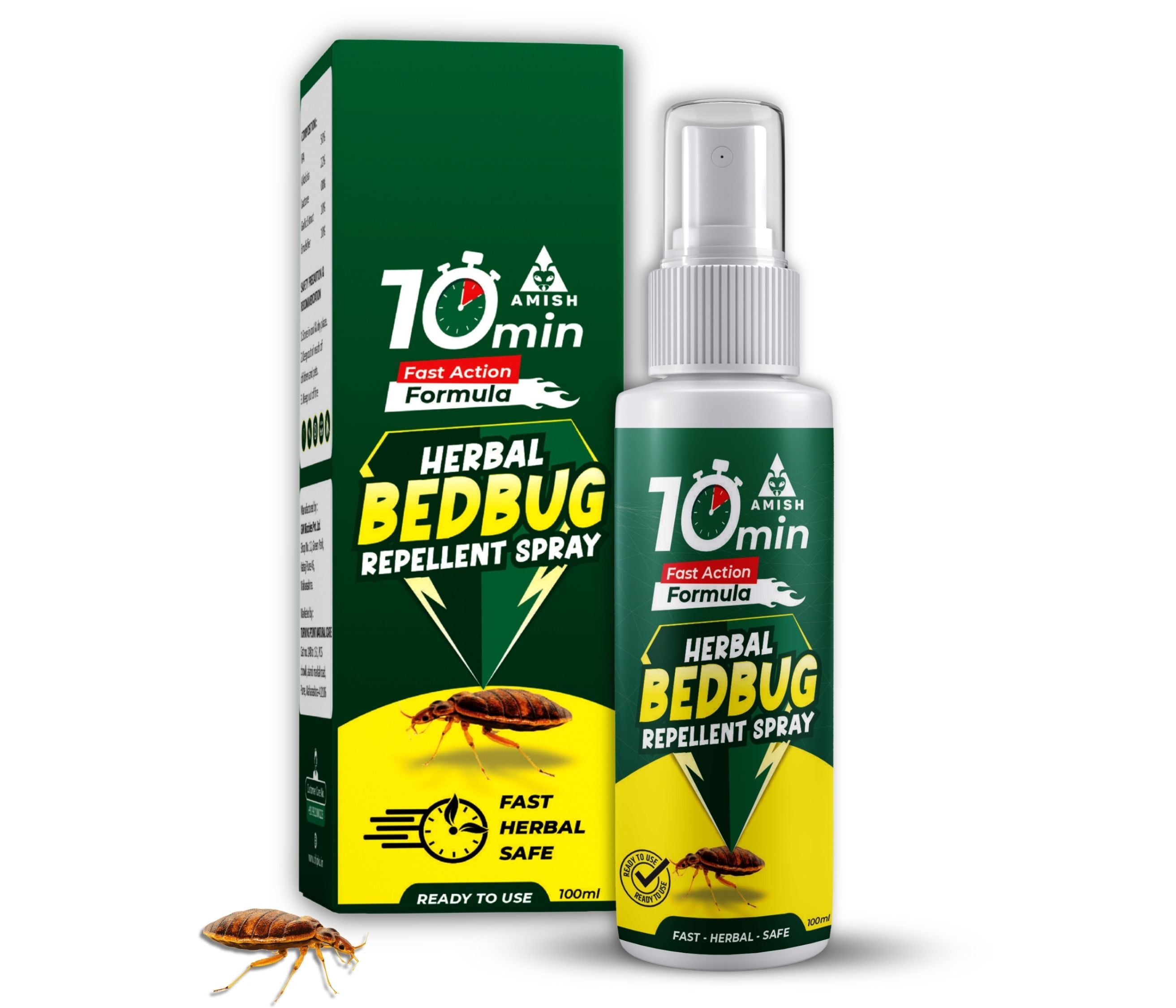 View of Amish Herbal Bed Bug Spray 10 Minutes Result Guaranty