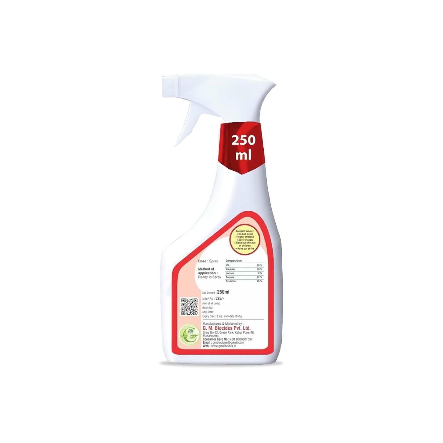 Amish Herbal Cockroach Spray 250 ml Pack Of 1 |10 Minutes Formula |Removes Entire Cockroach colony|Powerful 100% Organic No Chemical Cockroach Repellent Spray