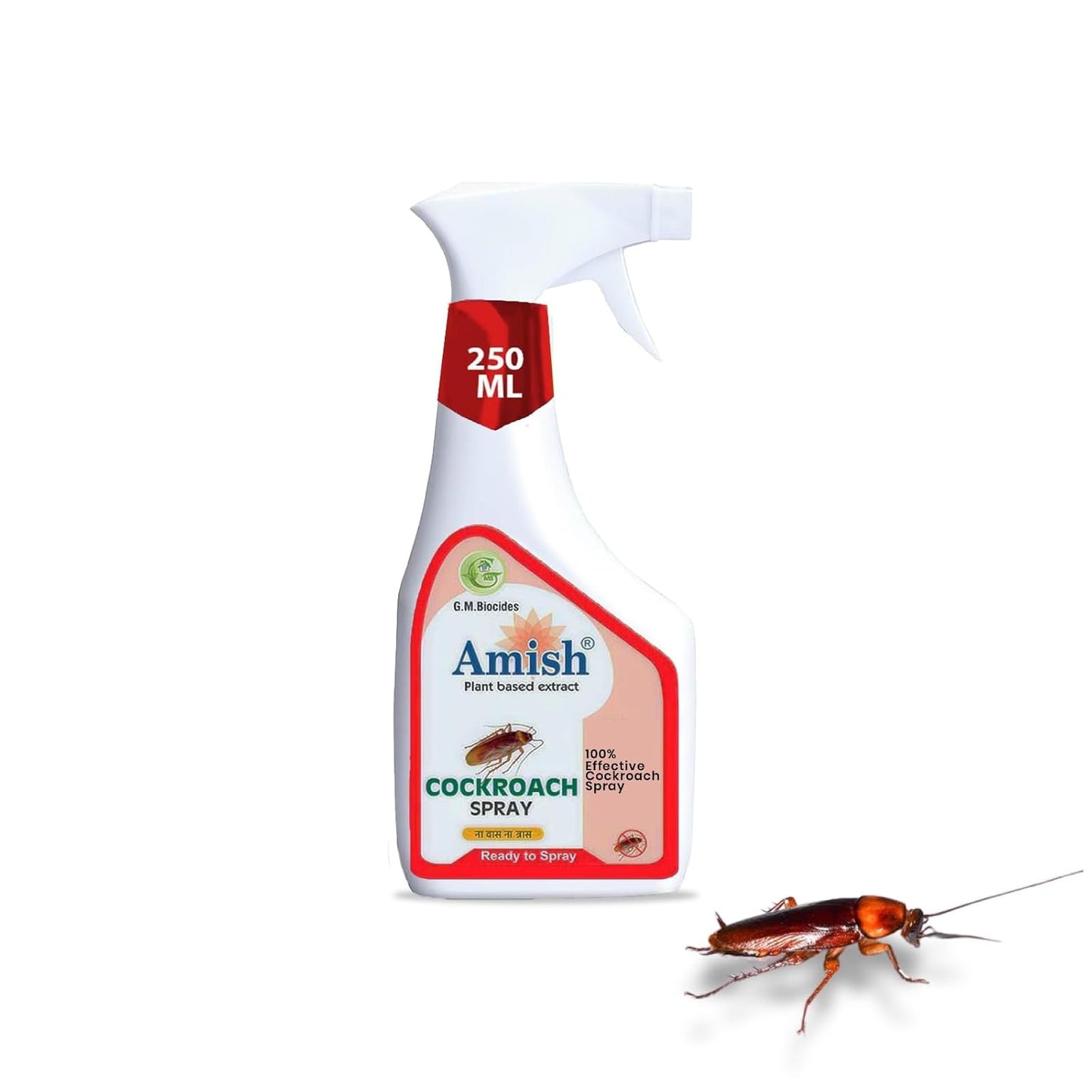 Amish Herbal Cockroach Spray 250 ml Pack Of 1 |10 Minutes Formula |Removes Entire Cockroach colony|Powerful 100% Organic No Chemical Cockroach Repellent Spray