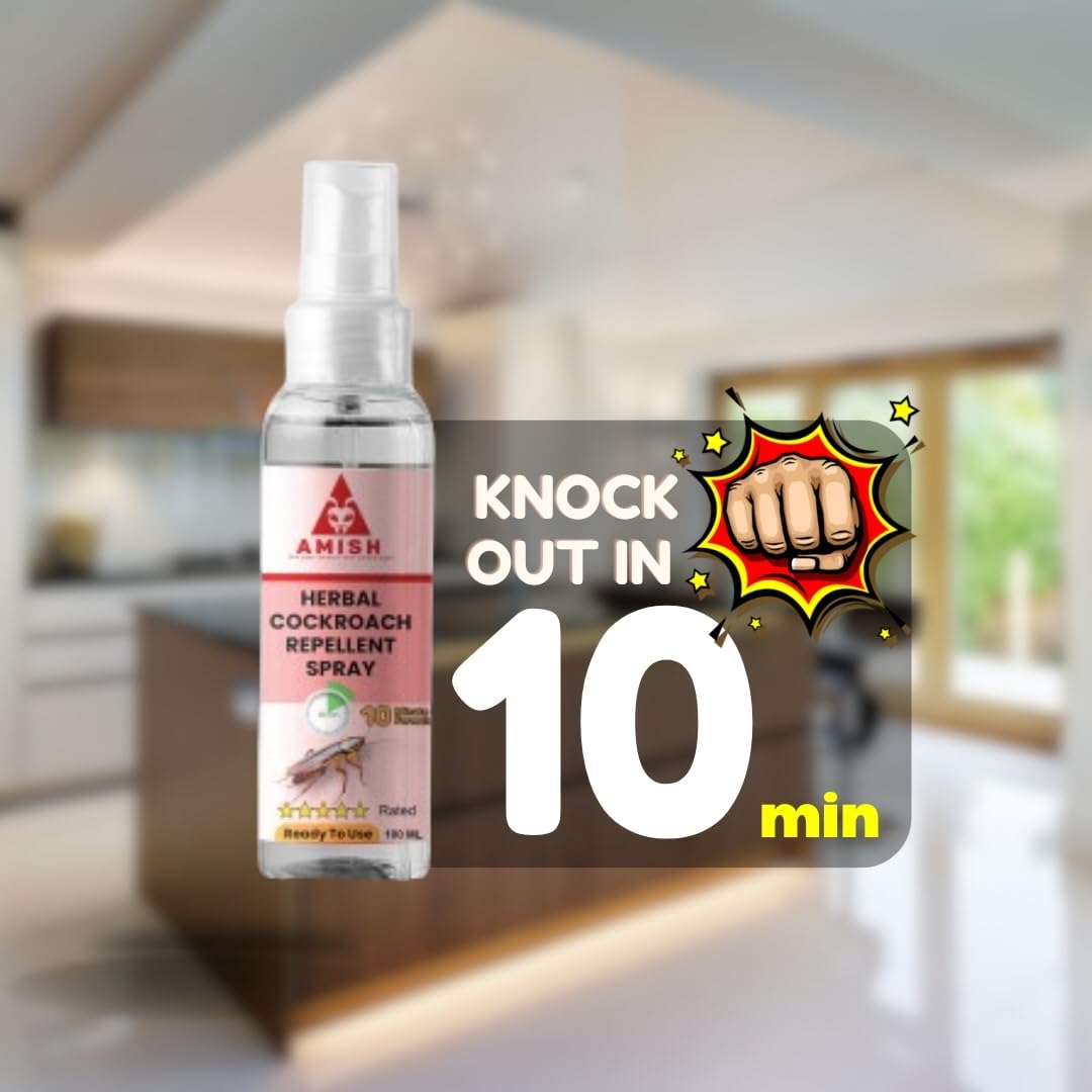 Amish Herbal Cockroach Spray 100ml, 10Minutes Result Guaranty
