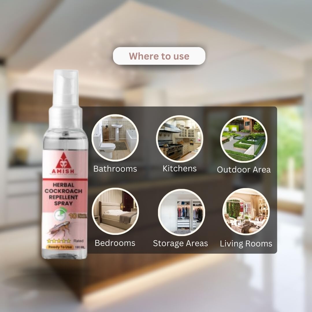 Amish Herbal Cockroach Spray 100ml, 10Minutes Result Guaranty