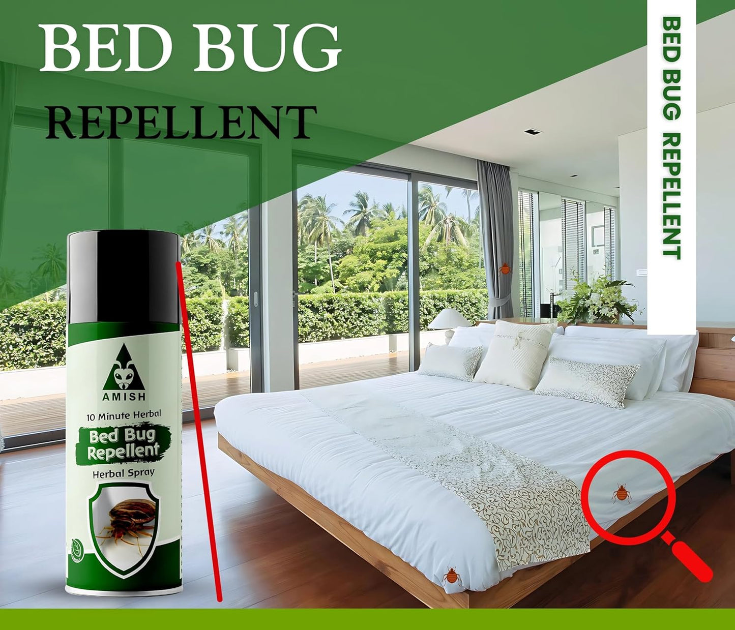Amish Aerosol Bed-Bug 200ML Pack Of 1 Herbal Bed- Bug Spray,Ready To Use
