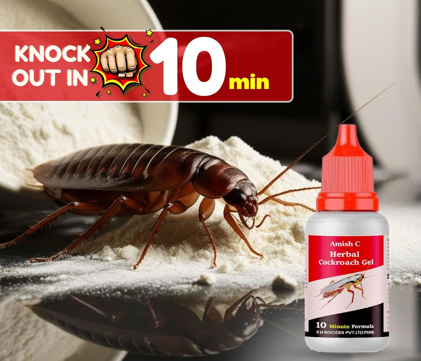 Amish C Herbal Cockroach Gel 30gm Pack of 2 |10 Minutes Result Guaranty|Removes Entire Cockroach Infestation|Powerful Cockroach Repellent For Home|100% Organic Chemical Free