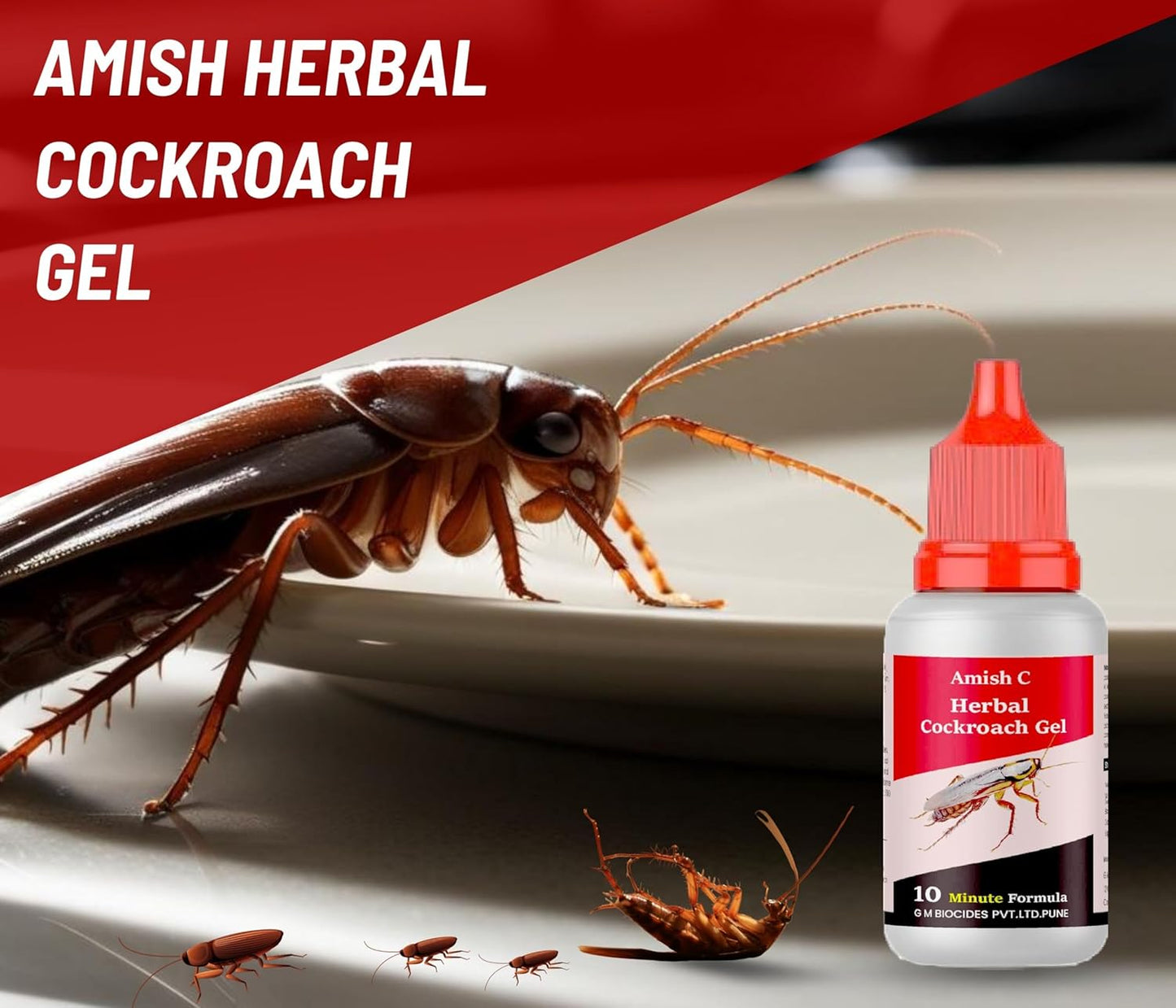 Amish C Herbal Cockroach Gel 30gm Pack of 2 |10 Minutes Result Guaranty|Removes Entire Cockroach Infestation|Powerful Cockroach Repellent For Home|100% Organic Chemical Free
