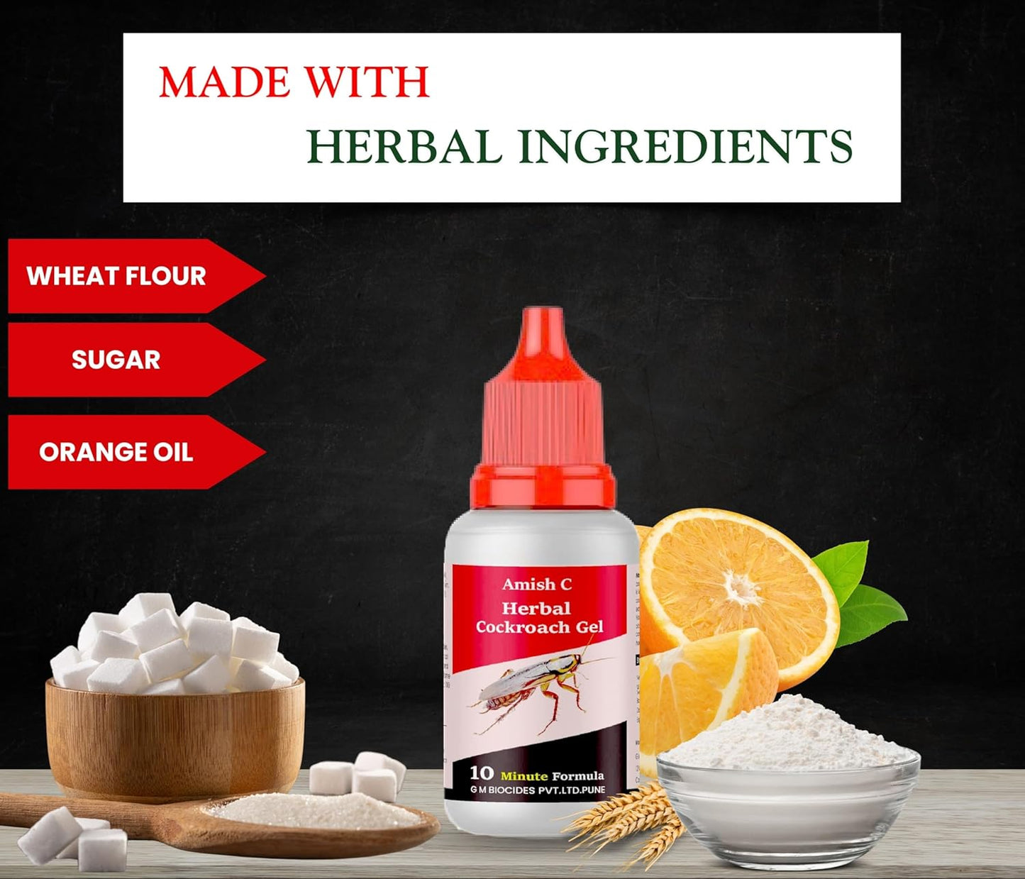 Amish C Herbal Cockroach Gel 30gm Pack of 2 |10 Minutes Result Guaranty|Removes Entire Cockroach Infestation|Powerful Cockroach Repellent For Home|100% Organic Chemical Free