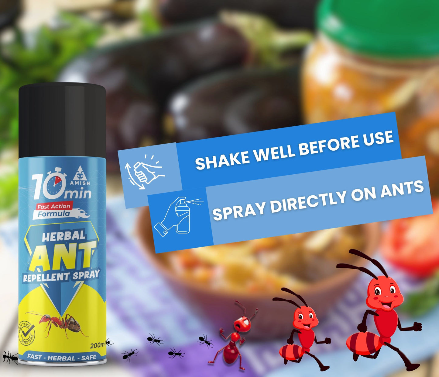 Amish Ant Spray Aerosol Spray 200ML Ready To Use Spray, Plant Based Extract