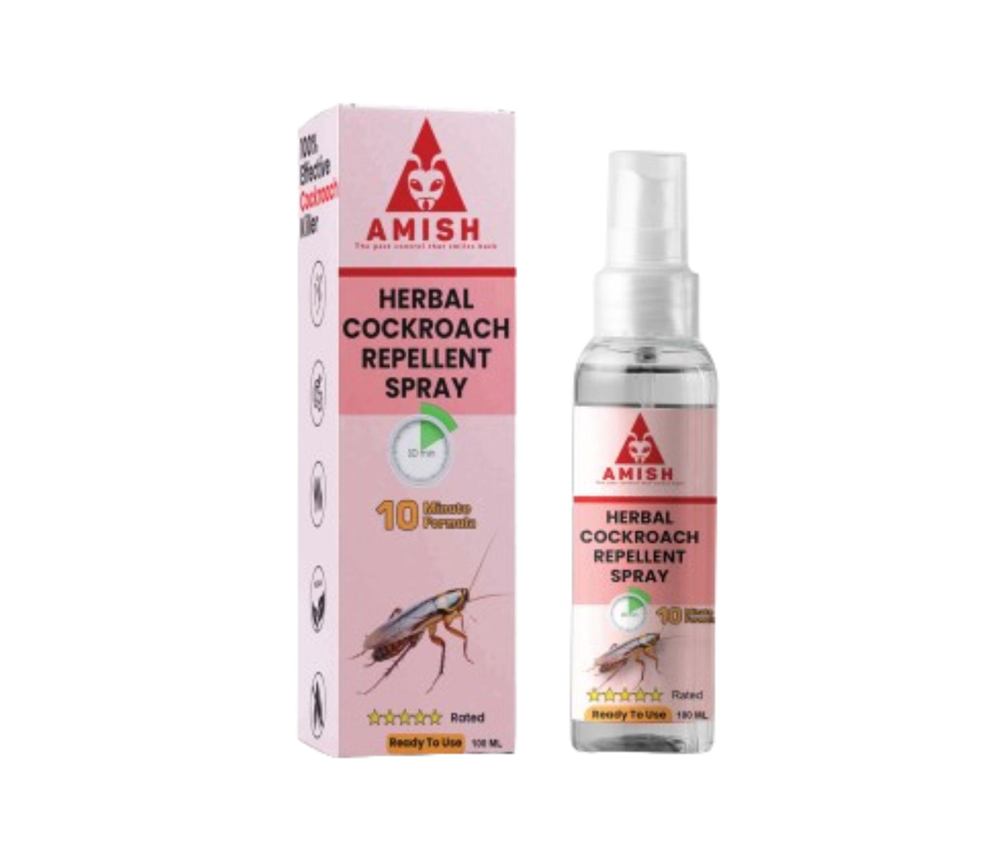 Amish Herbal Cockroach Spray 100ml, 10Minutes Result Guaranty