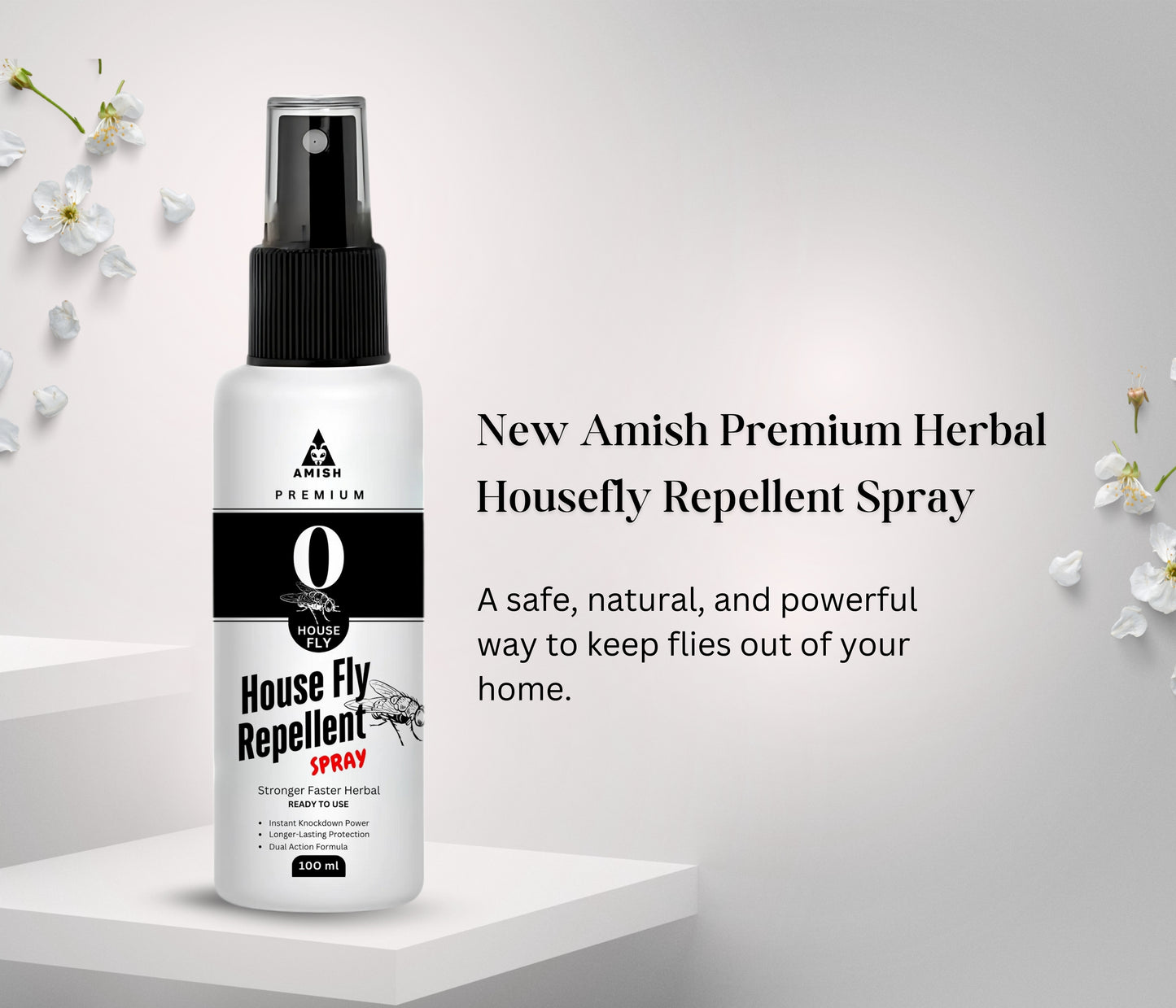 New Amish Premium Herbal Housefly Repellent Spray, Safe, Natural & Effective