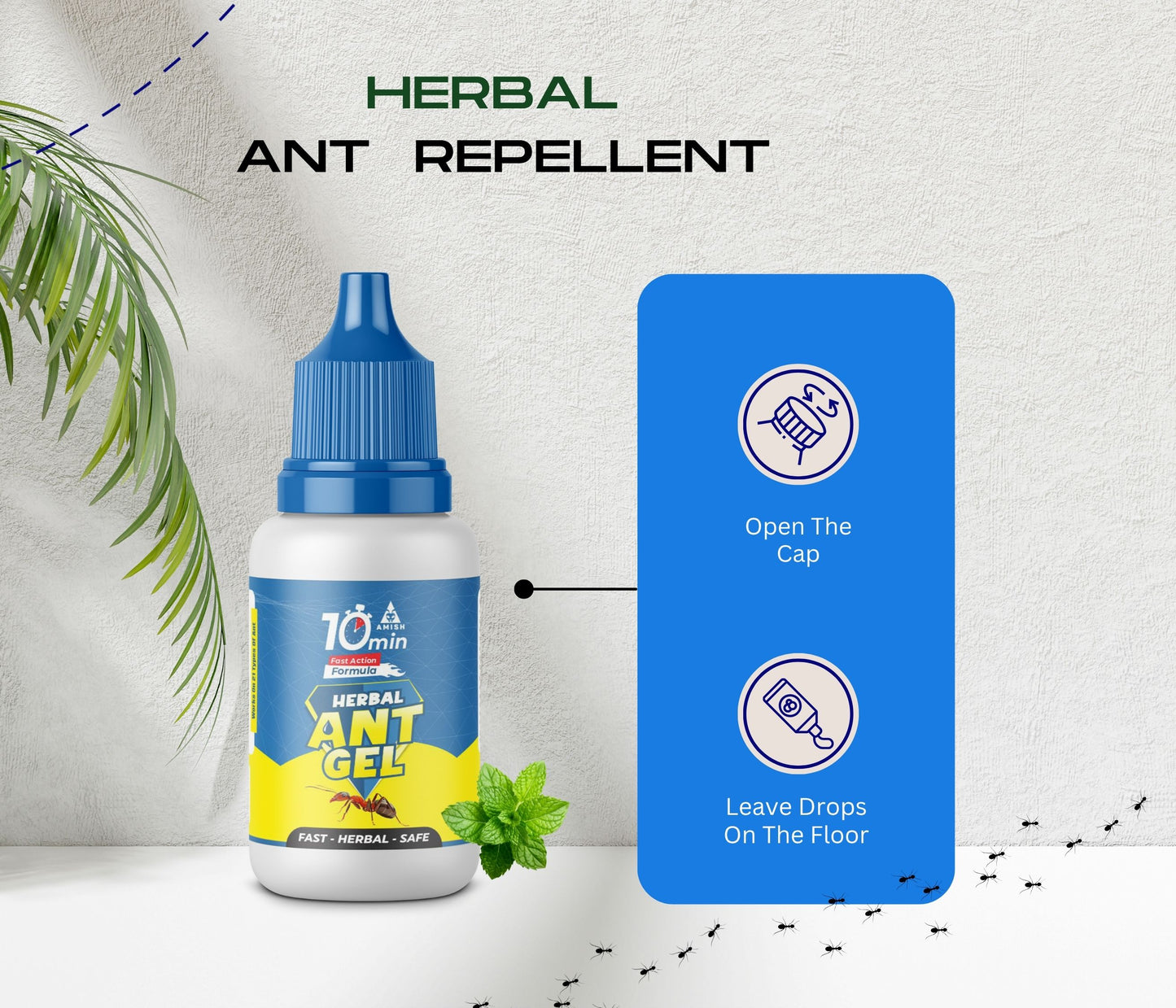 Amish A Herbal Ant Gel Pack of 2 | 10 Minutes Formula, 100% Organic Ant Gel Bait for Home & Kitchen Office & Garden