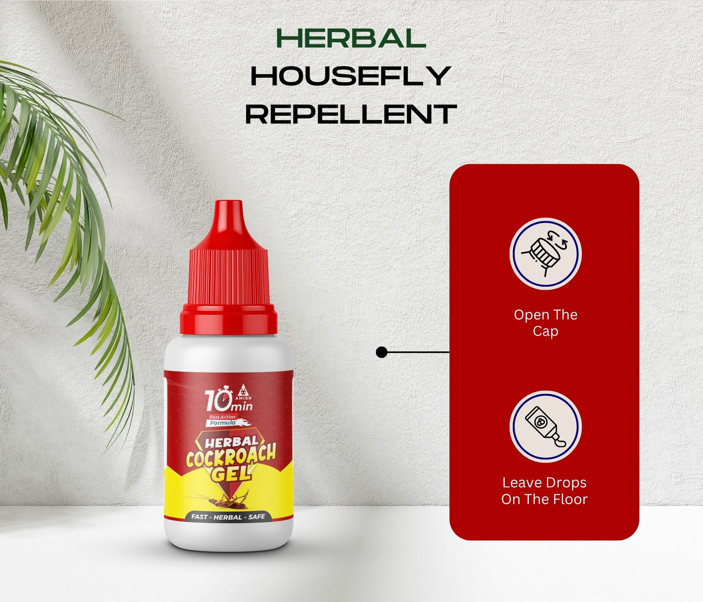 Amish C Herbal Cockroach Gel 30gm Pack of 2 |10 Minutes Result Guaranty|Removes Entire Cockroach Infestation|Powerful Cockroach Repellent For Home|100% Organic Chemical Free