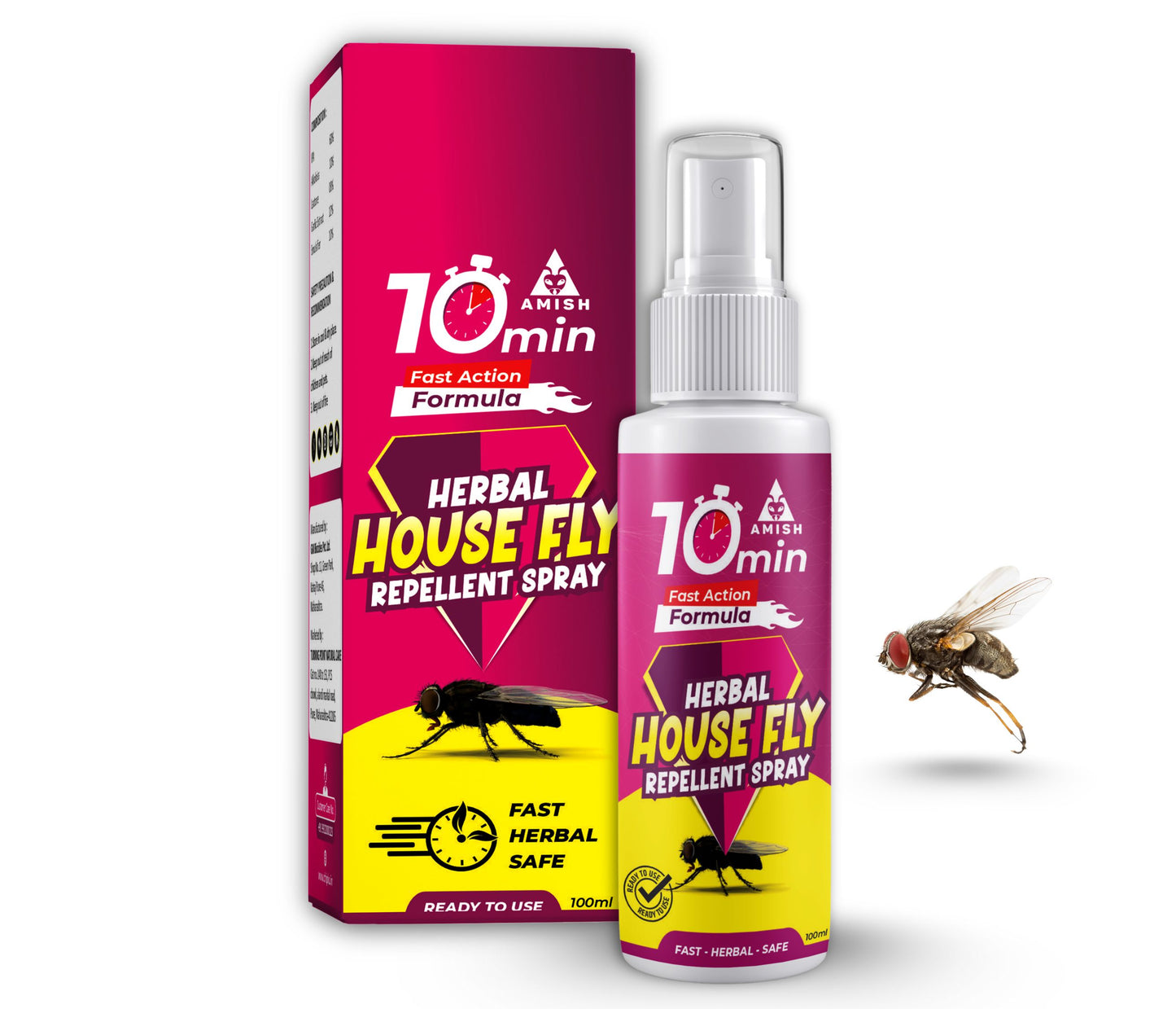 New Amish Premium Herbal Housefly Repellent Spray, Safe, Natural & Effective