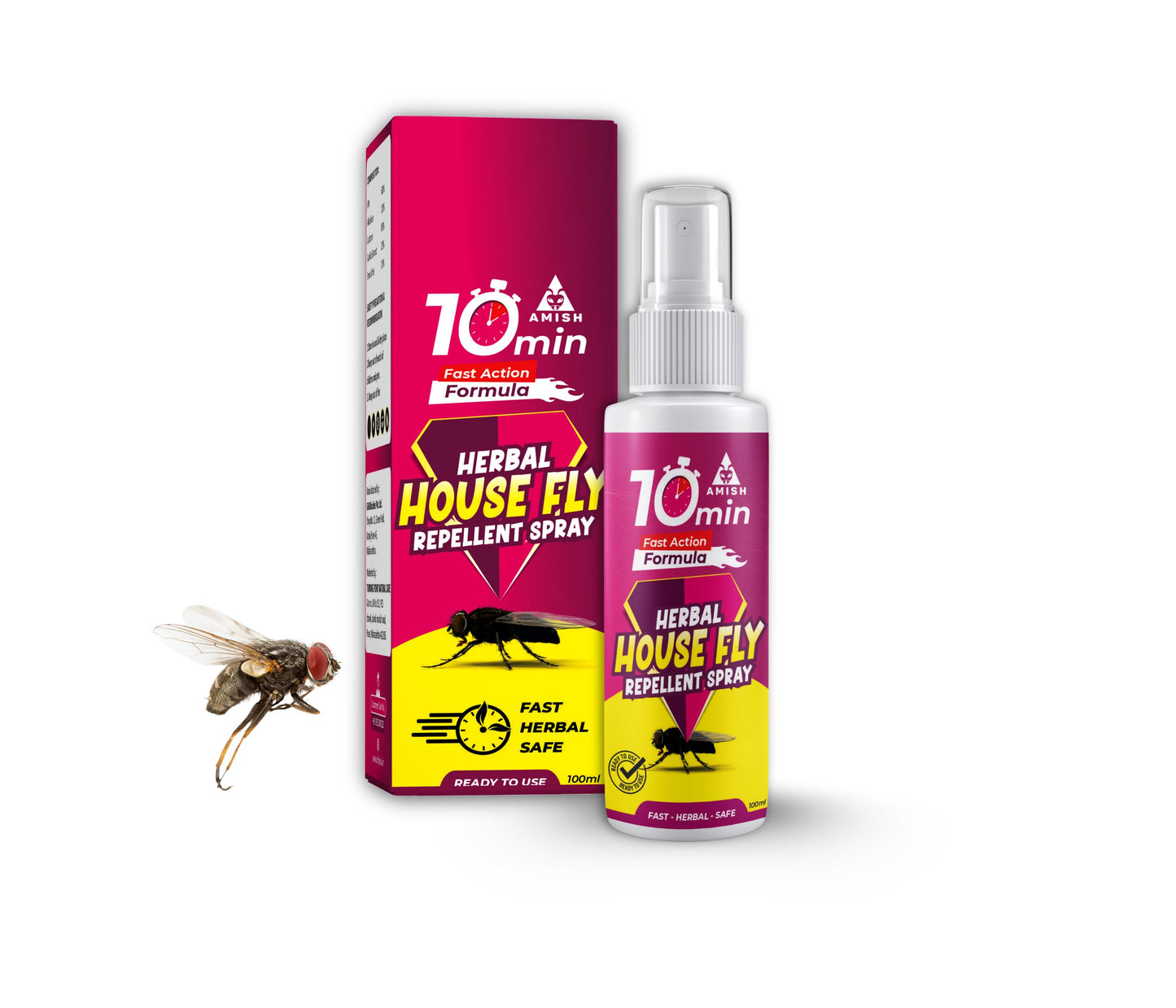 New Amish Premium Herbal Housefly Repellent Spray, Safe, Natural & Effective