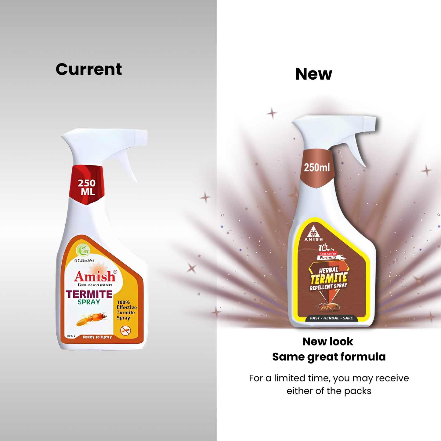 Amish Herbal Termite Spray 250 ml|10 Minutes Formula |Removes Entire Termite colony