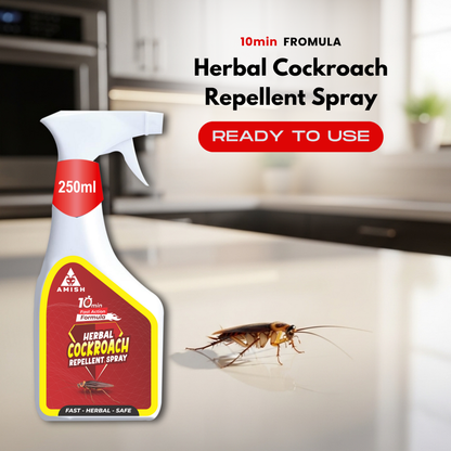 Amish Herbal Cockroach Spray 250 ml Pack Of 1 |10 Minutes Formula |Removes Entire Cockroach colony|Powerful 100% Organic No Chemical Cockroach Repellent Spray