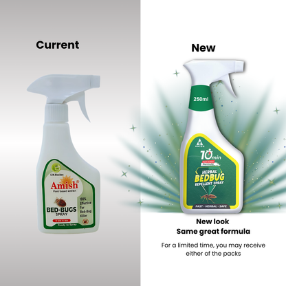 Amish Herbal Bed Bug Spray 250 ml|10 Minutes Formula |Removes Entire BedBug colony
