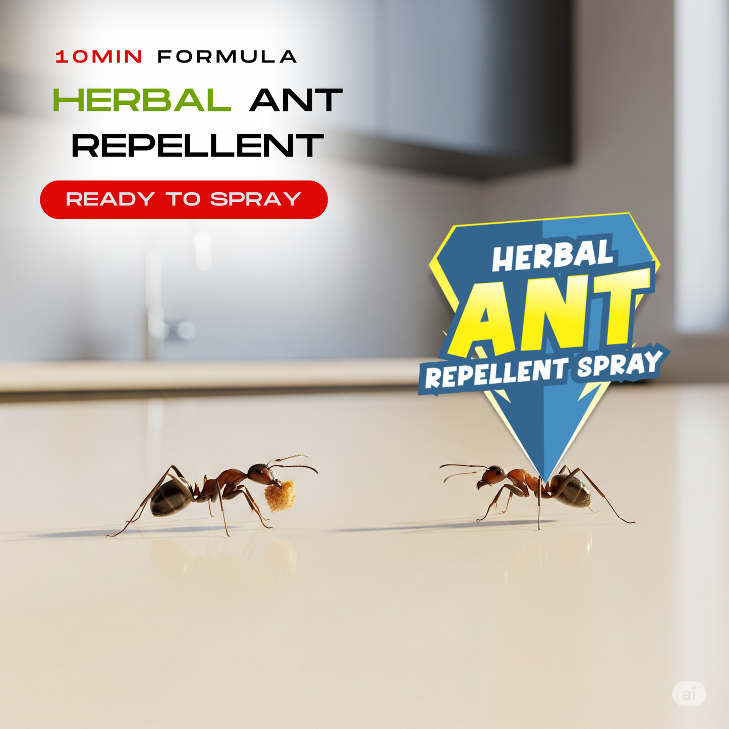 Amish Herbal Ant Spray 250ml Pack-1|10 Minutes Formula |Removes Entire Ant colony|Powerful 100% Organic No Chemical Ant Repellent Spray for Home Kitchen Office Garden Long Lasting Protection