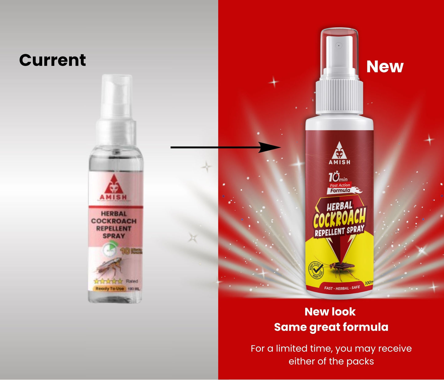 Amish Herbal Cockroach Spray 100ml, 10Minutes Result Guaranty