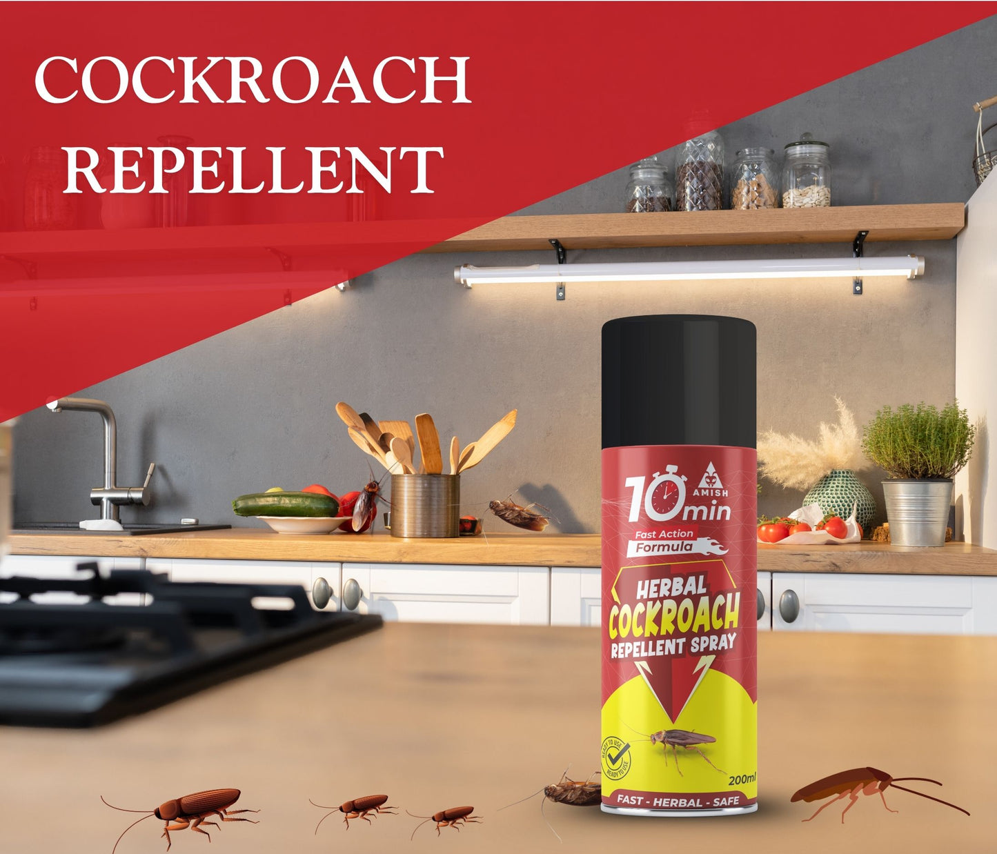 Amish Aerosol Cockroach Spray 200ml Special Ready To Use Spray