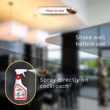 Amish Herbal Cockroach Spray 250 ml Pack Of 1 |10 Minutes Formula |Removes Entire Cockroach colony|Powerful 100% Organic No Chemical Cockroach Repellent Spray
