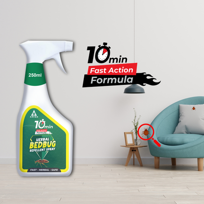 Amish Herbal Bed Bug Spray 250 ml|10 Minutes Formula |Removes Entire BedBug colony
