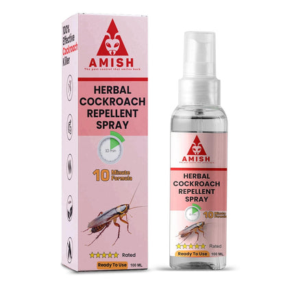 Amish Herbal Cockroach Spray 100ml Pack Of 1 |10Minutes Result Guaranty|Removes Entire Cockroach colony|Powerful 100% Organic No Chemical Cockroach Repellent Spray