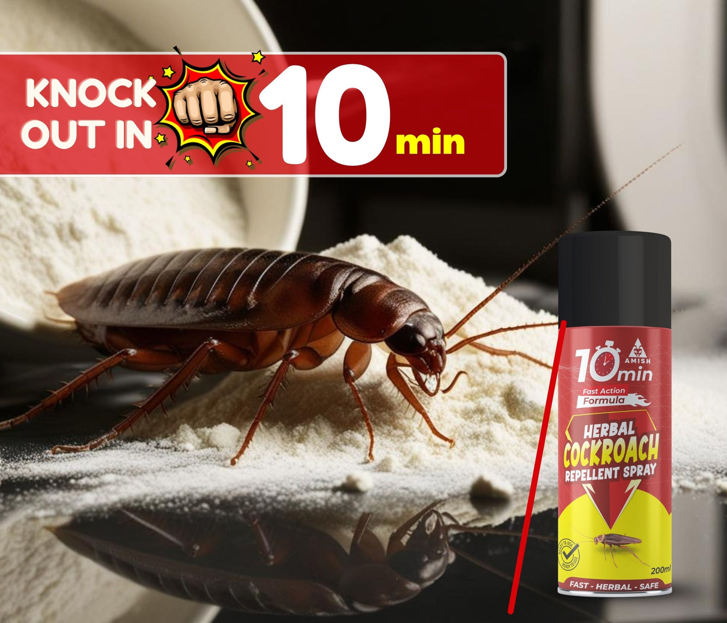 Amish Aerosol Cockroach Spray 200ml Special Ready To Use Spray
