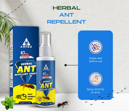 Herbal Ant Spray 100ml Pack Of 1 |10 Minutes Formula |Removes Entire Ant colony|Powerful 100% Organic No Chemical Ant Repellent Spray for Home Kitchen Office Garden Long Lasting Protection Instant Action