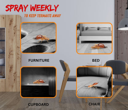 Herbal Termite Spray 100ml Powerful 100% Organic No Chemical Termite Repellent Spray for Home Furniture Long Lasting Wood Protection